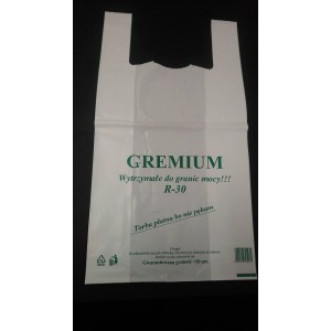 Reklamówka 30x55 cm biała GREMIUM - 50 szt. 30 MIK